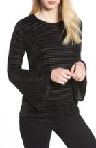 Women's Michael Michael Kors Velvet Stripe Bell Sleeve Top
