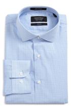 Men's Nordstrom Men's Shop Trim Fit Patterned Dress Shirt .5 32/33 - Blue