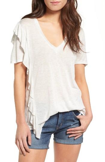 Women's Treasure & Bond Asymmetrical Ruffle Oversize Tee