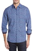 Men's Stone Rose Slim Fit Paisley Plaid Fx Sport Shirt - Blue