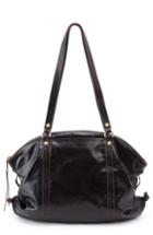 Hobo Flourish Leather Shoulder Bag - Black