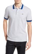 Men's Lacoste Slim Fit Contrast Stretch Cotton Pique Polo (xxl) - Grey