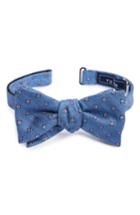 Men's The Tie Bar Medallion Scene Silk & Linen Bow Tie, Size - Blue
