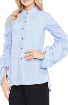 Women's Vince Camuto Ruched Sleeve Shirt - Blue