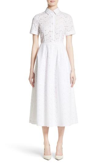 Women's Co Cotton Broderie Anglaise Shirtdress - White