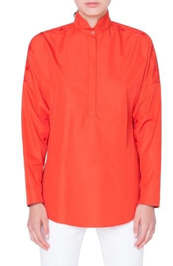 Women's Akris Punto Button Sleeve Tunic Top - Orange