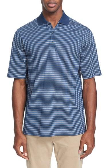 Men's Paul & Shark Fit Stripe Polo, Size Medium - Blue