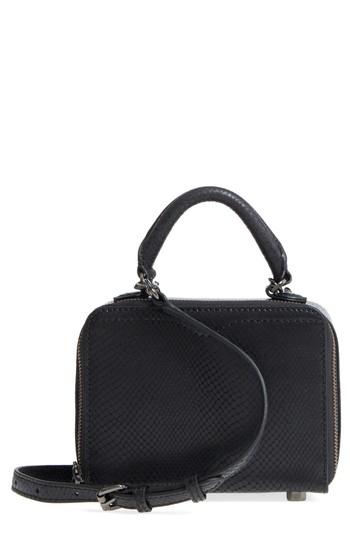 Rebecca Minkoff Box Metallic Leather Crossbody Bag - Black