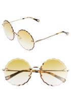 Women's Chloe Rosie 60mm Scalloped Rimless Sunglasses - Gold/ Gradient Ochre