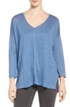 Women's Two By Vince Camuto Seam Detail Linen Tee - Blue