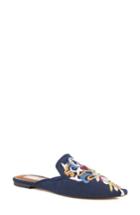 Women's Band Of Gypsies Landslide Embroidered Mule Flat M - Blue