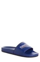 Men's Balenciaga Retro Logo Slide Sandal Us / 42eu - Blue
