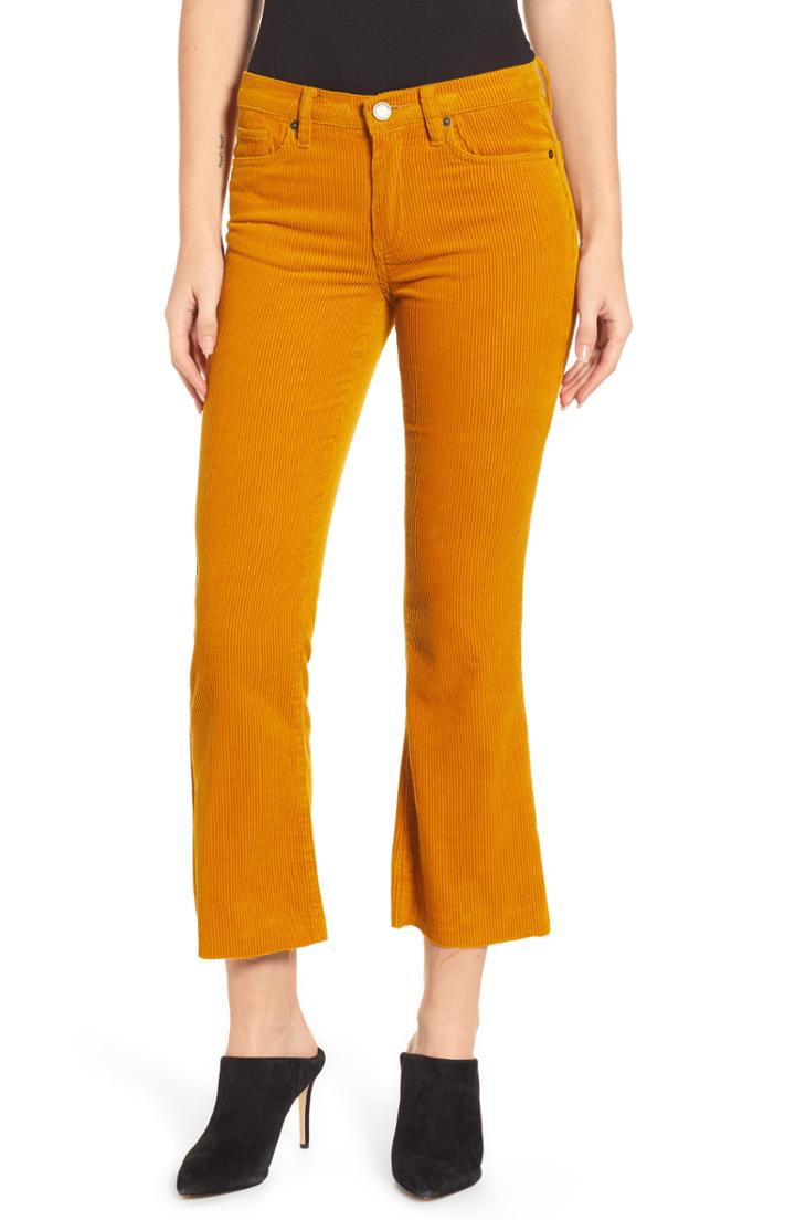 Women's Blanknyc Corduroy Crop Flare Pants - Yellow
