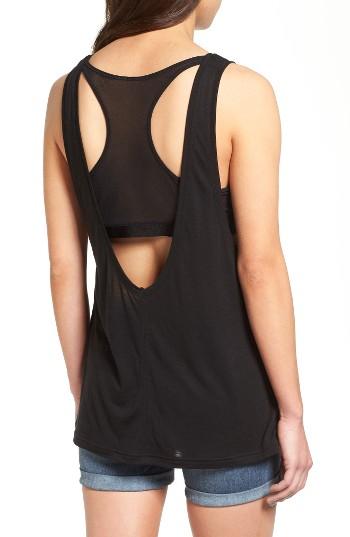 Women's Treasure & Bond Mesh Bra Tank, Size - Black