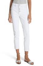 Women's Veronica Beard Debbie Frayed Crop Skinny Jeans - White
