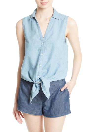 Women's Soft Joie Creta Chambray Tie Waist Top