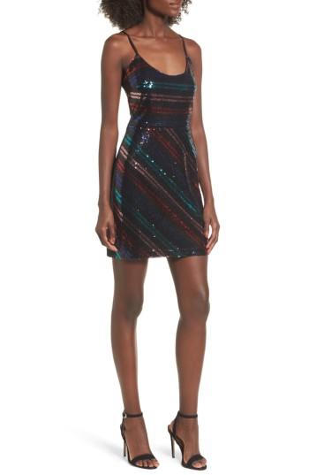 Women's Devlin Randi Sequin Front Slip Dress - Black