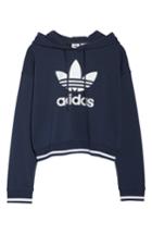 Women's Adidas Active Icons Cropped Hoodie - Blue