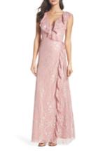 Women's Heartloom Rio Ruffle Lace Wrap Gown - Pink