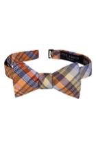Men's Ted Baker London Pleasant Plaid Bow Tie, Size - Orange