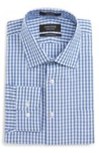 Men's Nordstrom Men's Shop Traditional Fit Non-iron Check Dress Shirt 32/33 - Blue