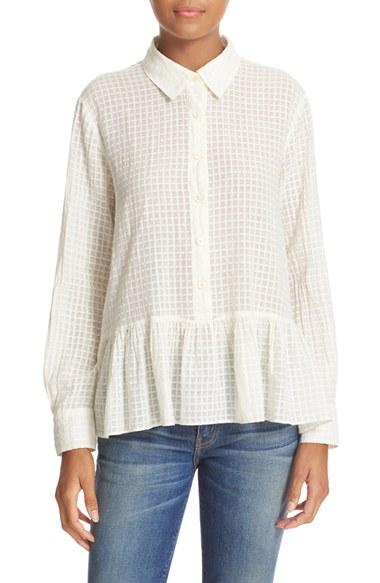 Women's The Great. The Ruffle Oxford Shirt