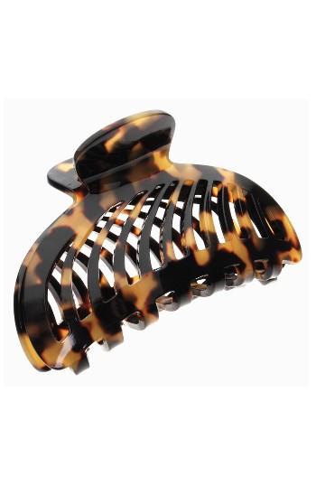 France Luxe Ripple Cutout Jaw Clip, Size - Brown