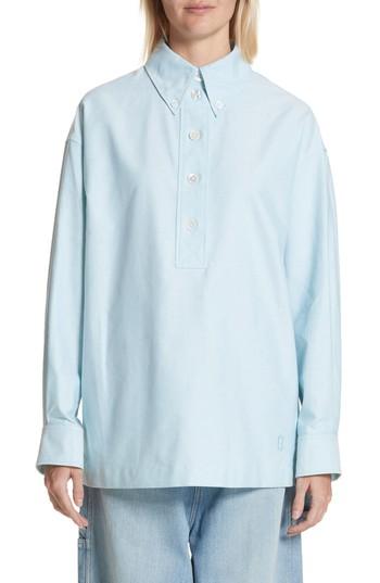 Women's Marc Jacobs Oversize Half Placket Shirt - Blue/green