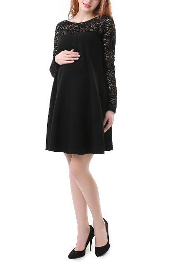 Women's Kimi And Kai Elle Lace Trim Maternity Dress