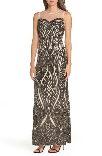 Women's Adrianna Papell Embellished Gown - Beige