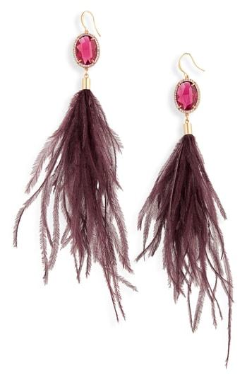 Women's Stella + Ruby Feather Shoulder Duster Earrings