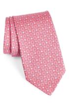 Men's Salvatore Ferragamo Gancini & Flag Print Silk Tie, Size - Pink