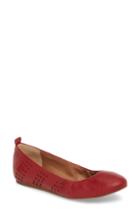 Women's Ed Ellen Degeneres Larra Cap Toe Ballet Flat .5 M - Red