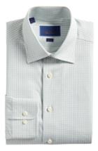 Men's David Donahue Trim Fit Check Dress Shirt - 34/35 - Green