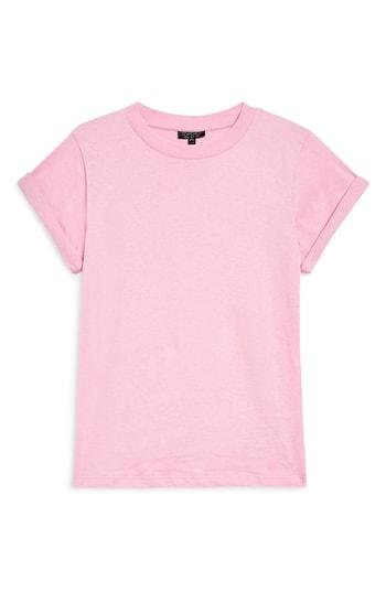 Women's Topshop Rollback Tee Us (fits Like 0) - Pink