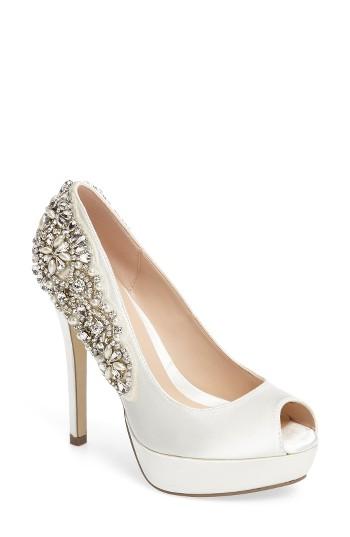 Women's Pink Paradox London Indulgence Peep Toe Pump M - Ivory