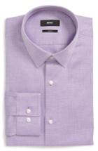 Men's Boss Slim Fit Isko Micro Pattern Dress Shirt .5 - Red