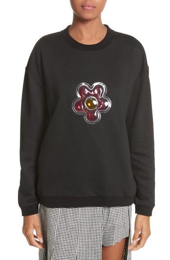 Women's Sandy Liang Barnacles Flower Sweatshirt Us / 36 Fr - Black