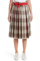 Women's Sofie D'hoore Pleated Technical Gabardine Skirt Us / 34 Fr - Beige