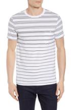 Men's French Connection Summer Graded Stripe Pocket T-shirt - White