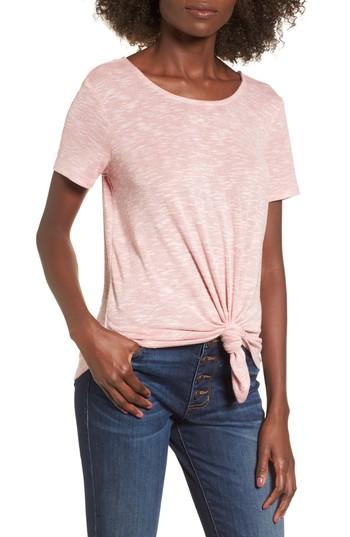 Women's Love, Fire Tie Front Tee - Pink