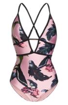 Women's Ted Baker London Eden Plunging One-piece Swimsuit