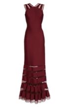 Women's Tadashi Shoji Mesh Inset Pintuck Dress - Red