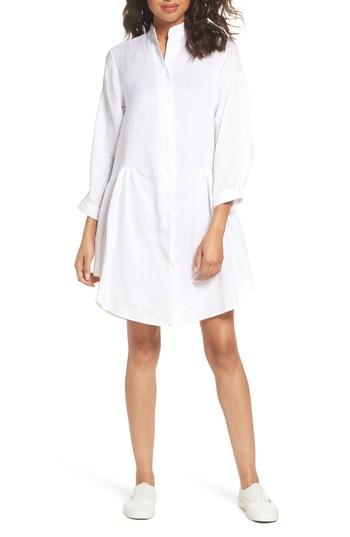 Women's Caara Tria Linen Shirtdress - White