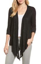 Women's Velvet By Graham & Spencer Textured Knit Ballet Tie Cardigan - Black