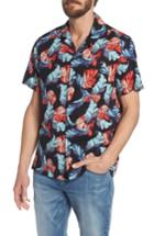 Men's J.crew Slim Fit Tropical Print Camp Collar Shirt - Ivory
