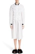 Women's Simone Rocha Beaded Collar Smocked Long Blouse Us / 8 Uk - White