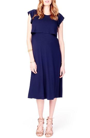 Women's Ingrid & Isabel Maternity/nursing Midi Dress - Blue
