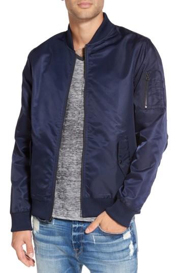 Men's The Rail Nylon Bomber Jacket, Size - Blue