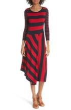Women's Joie Ecedra Asymmetrical Stripe Faux Wrap Dress - Red